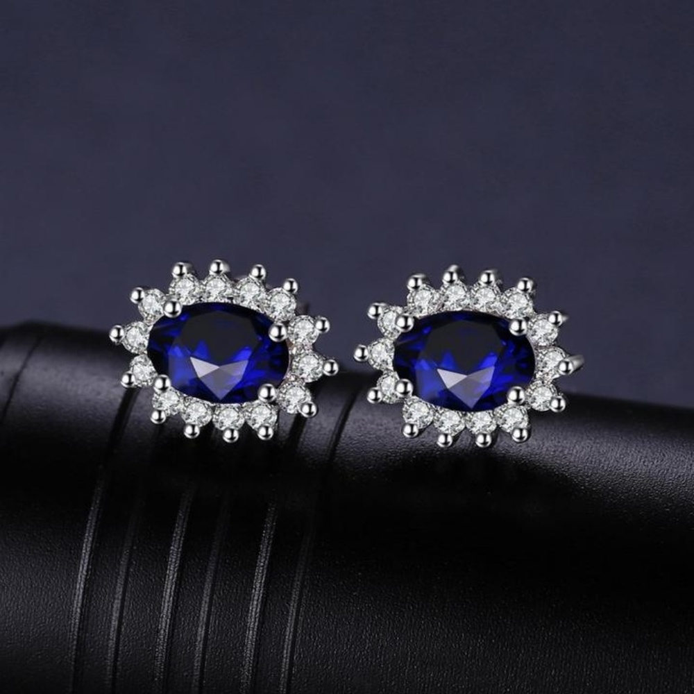 👑 Princess Diana 1.2ct Blue Sapphire Earrings